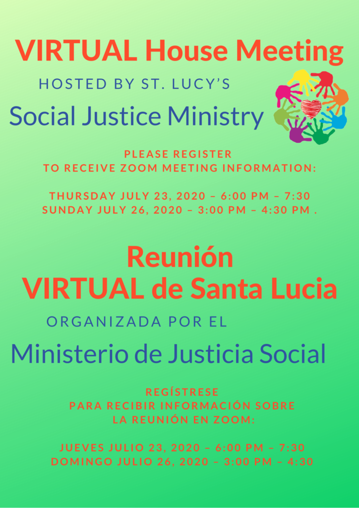 Virtual House Meeting St. Lucy Catholic Parish